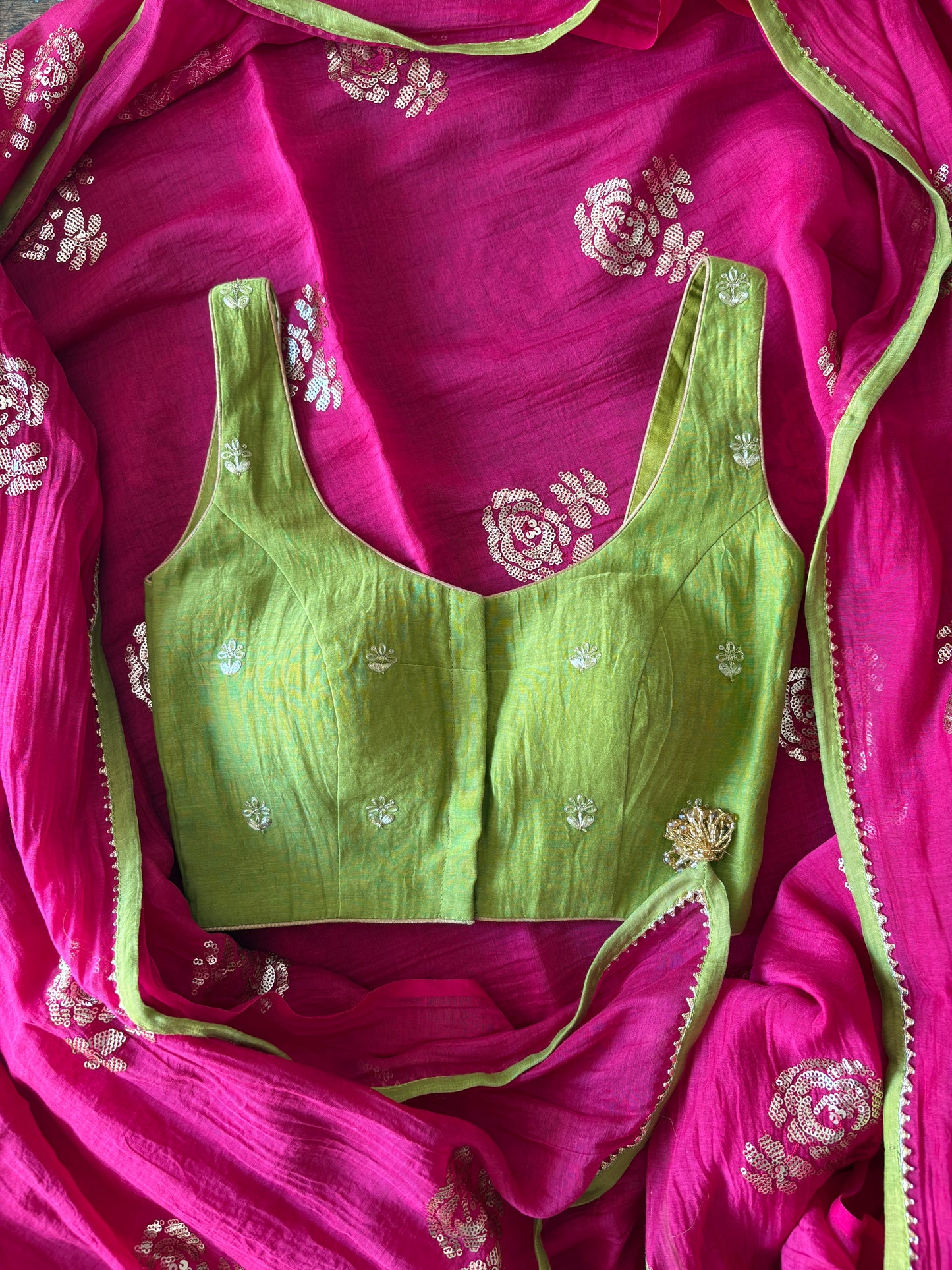 Raat Ki Rani Chanderi Silk Saree – Fuschia