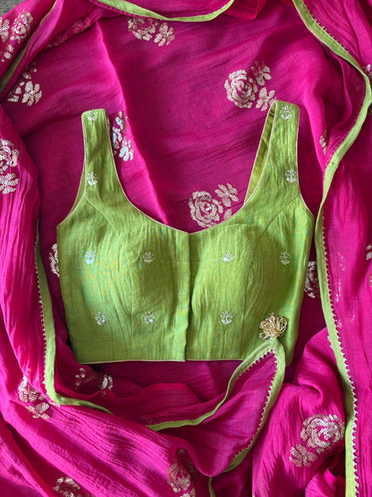 Raat Ki Rani Chanderi Silk Saree – Fuschia