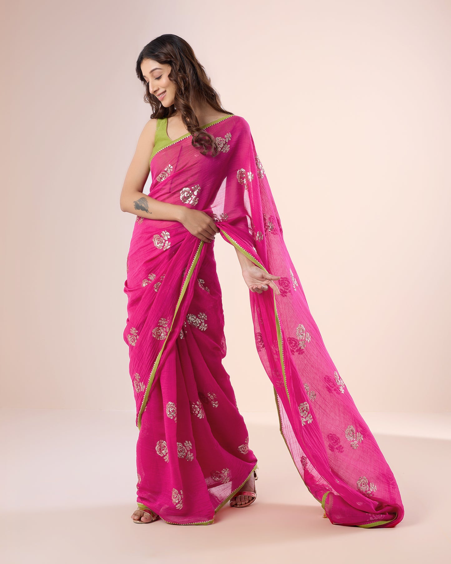 Raat Ki Rani Chanderi Silk Saree – Fuschia