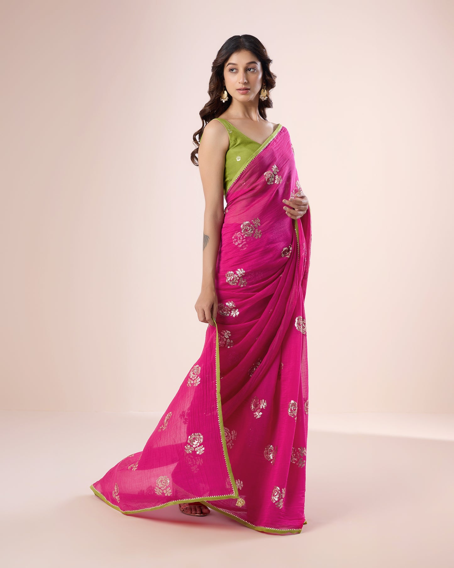 Raat Ki Rani Chanderi Silk Saree – Fuschia