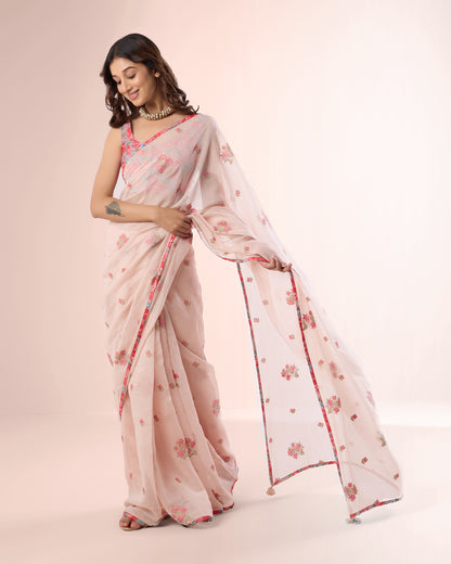 Pink Azalea Chanderi Silk Saree
