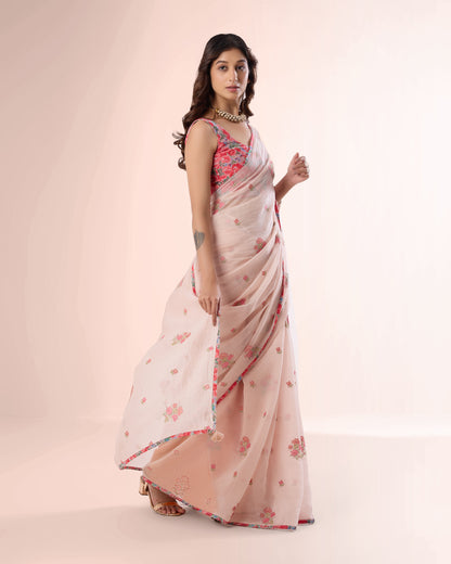 Pink Azalea Chanderi Silk Saree
