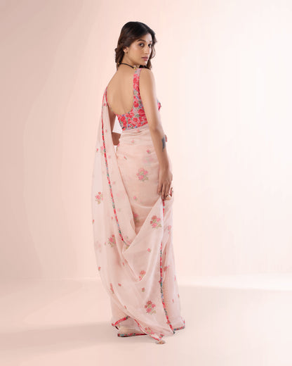 Pink Azalea Chanderi Silk Saree