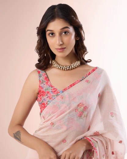 Pink Azalea Chanderi Silk Saree
