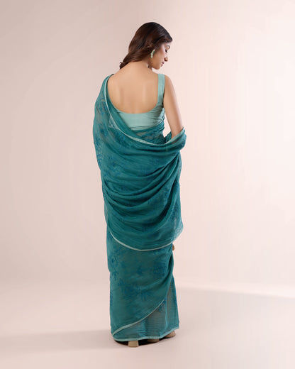 ORCHID — Pine Green Chanderi Silk Saree