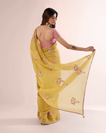 BRIAR ROSE — Gold Chanderi Silk Saree