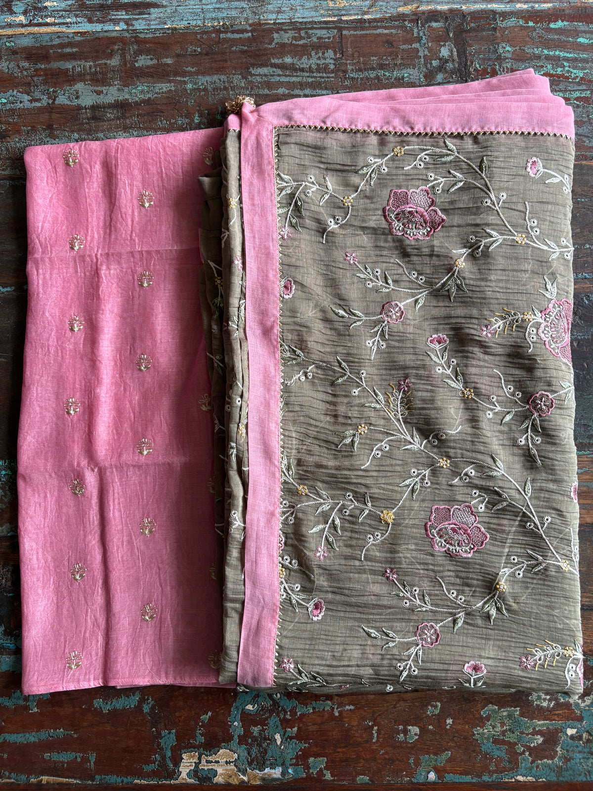 GARDENIA | Moss Green Chanderi Silk Saree