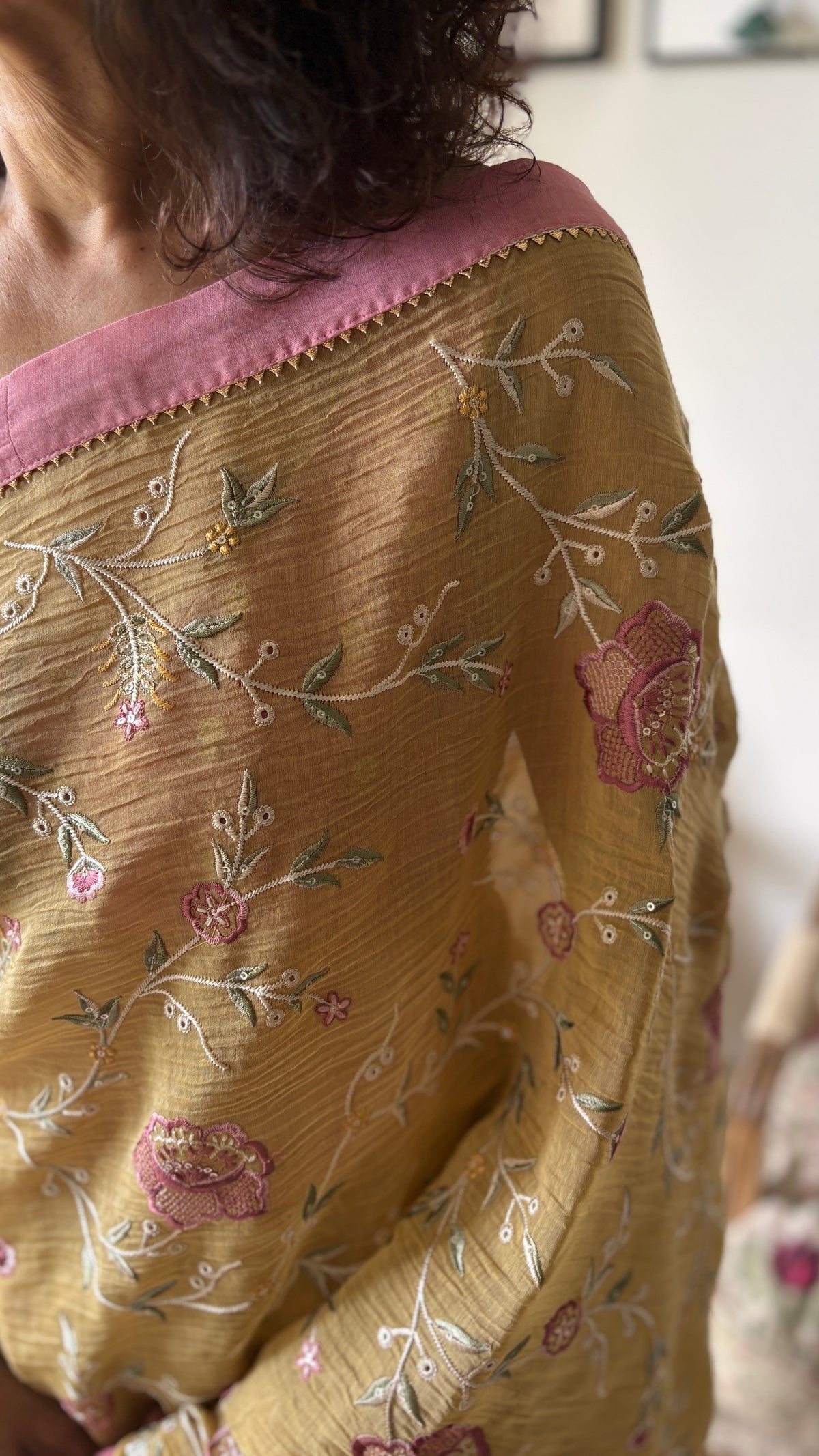 GARDENIA | Sunlit Yellow Chanderi Silk Saree