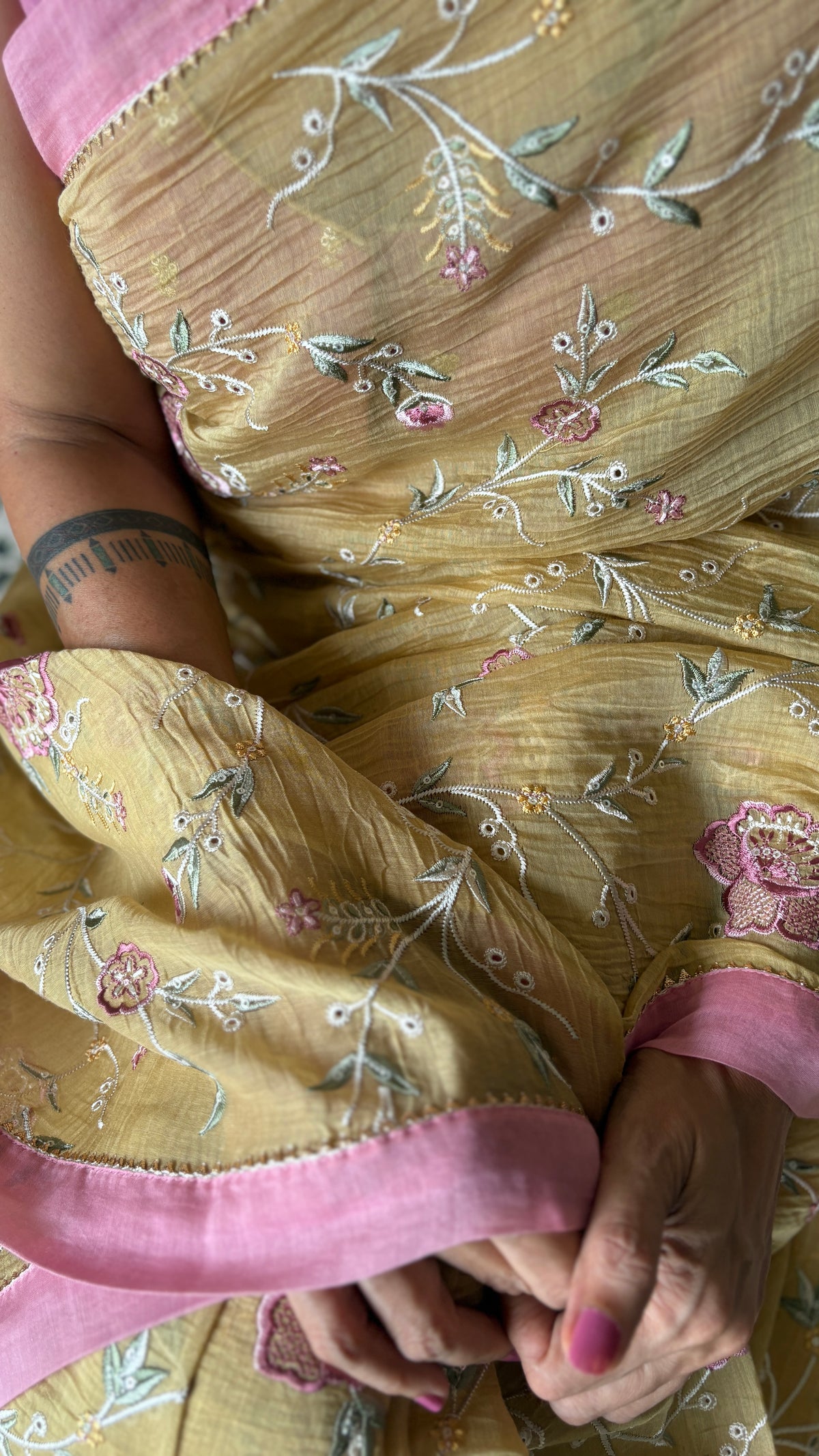 GARDENIA | Sunlit Yellow Chanderi Silk Saree