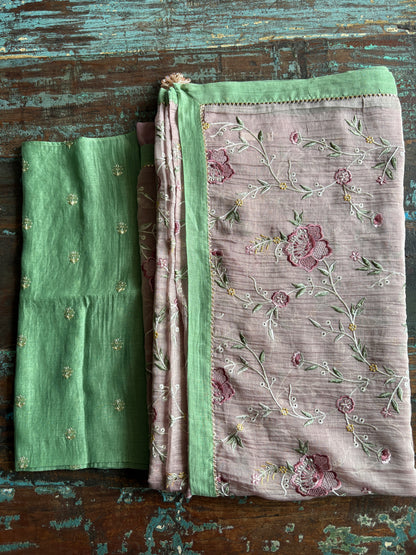 GARDENIA | Onionskin Pink Chanderi Silk Saree