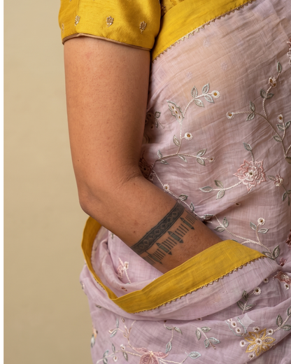 MALLIPOO | Lilac Chanderi Silk Saree