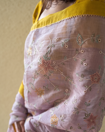 MALLIPOO | Lilac Chanderi Silk Saree