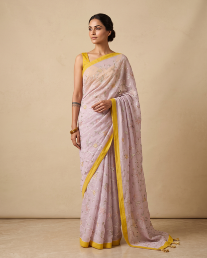 MALLIPOO | Lilac Chanderi Silk Saree