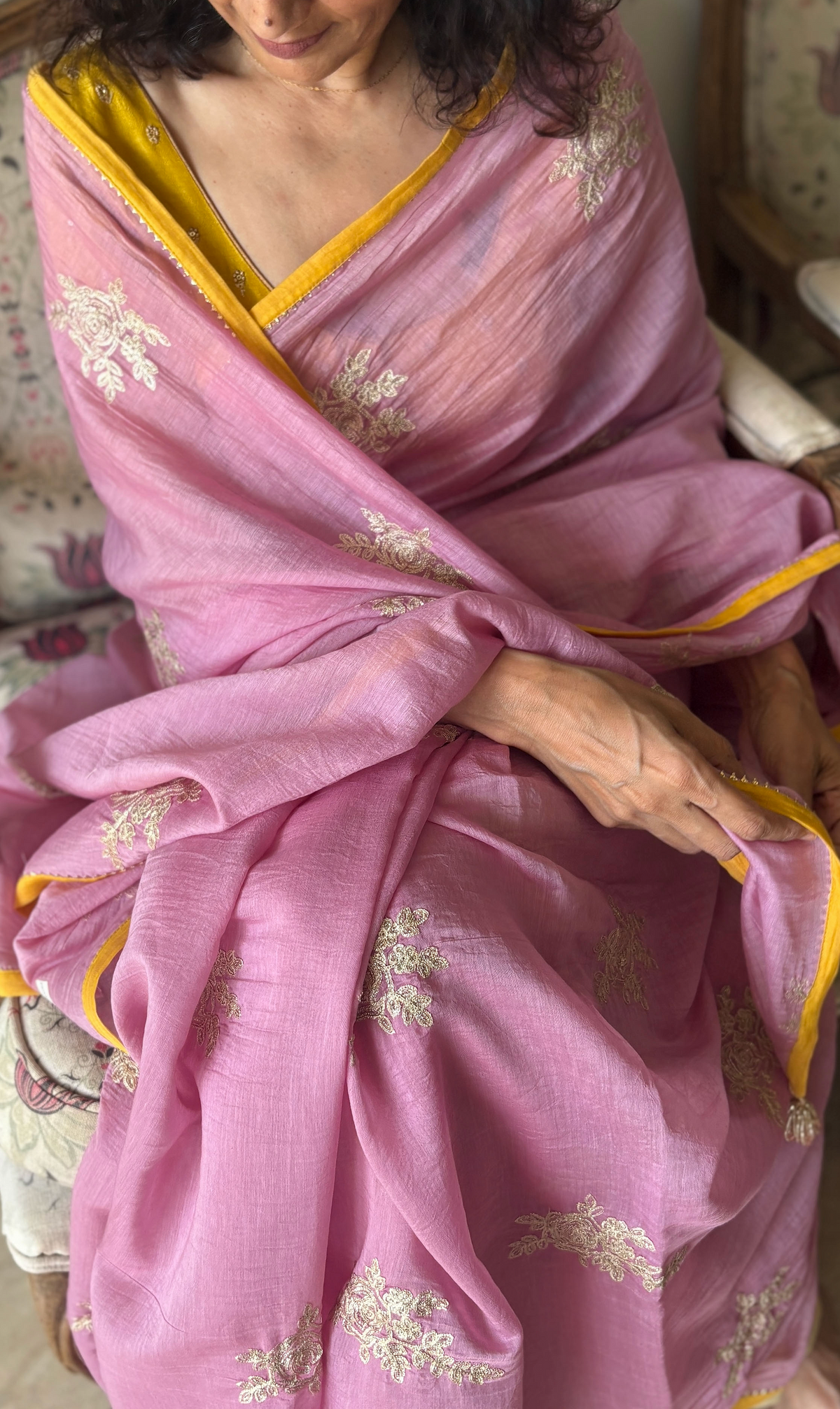 AMARYLLIS | Pink Chanderi Silk Saree