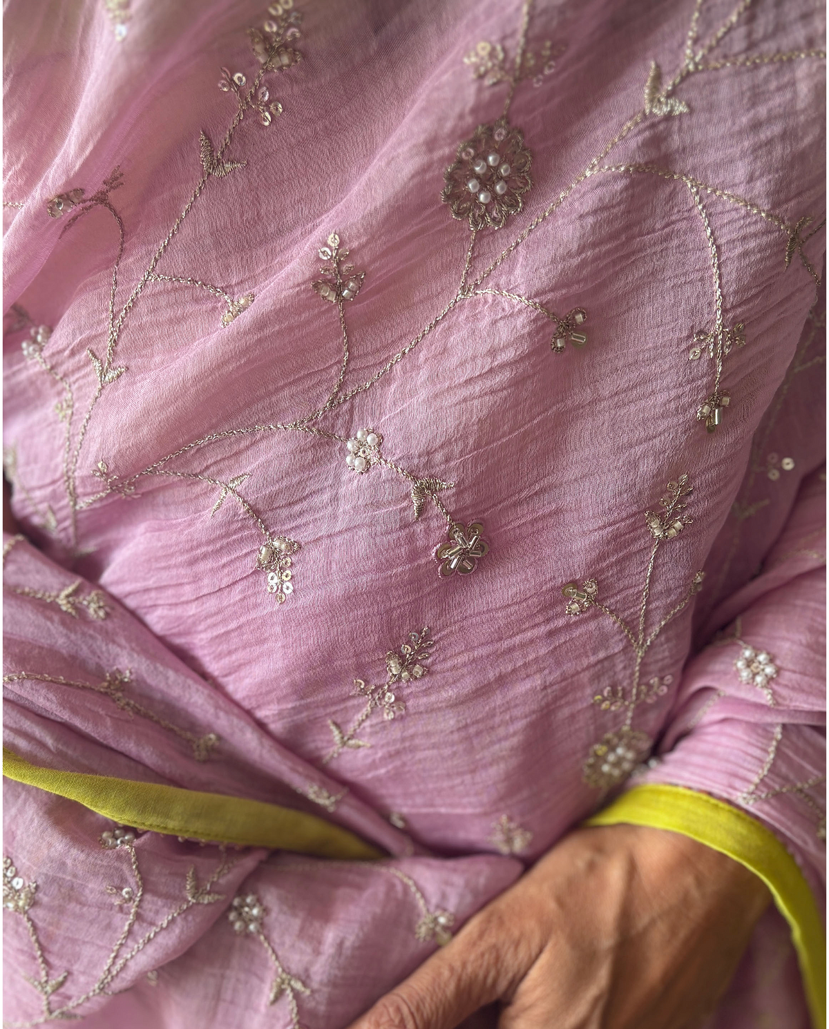 SHEVANTI | Pink Chanderi Silk Saree