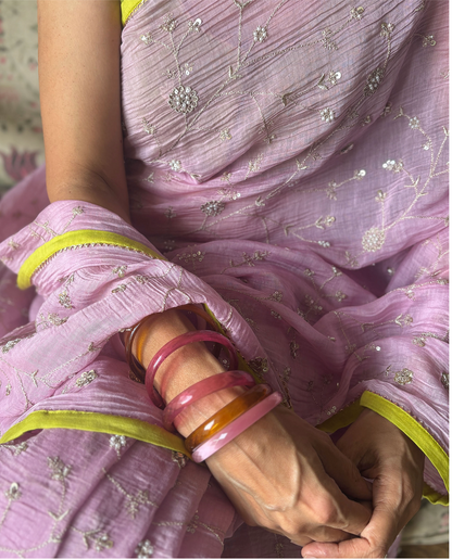 SHEVANTI | Pink Chanderi Silk Saree
