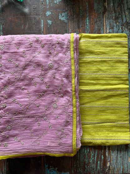 SHEVANTI | Pink Chanderi Silk Saree