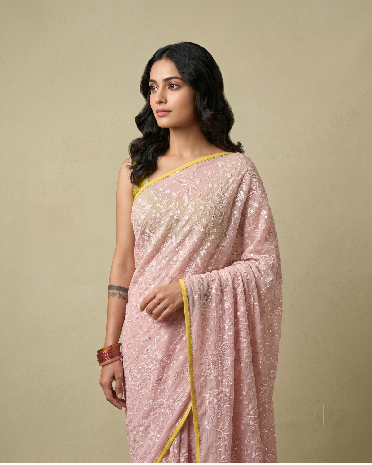 SITARA | Pale Pink Chanderi Silk Saree