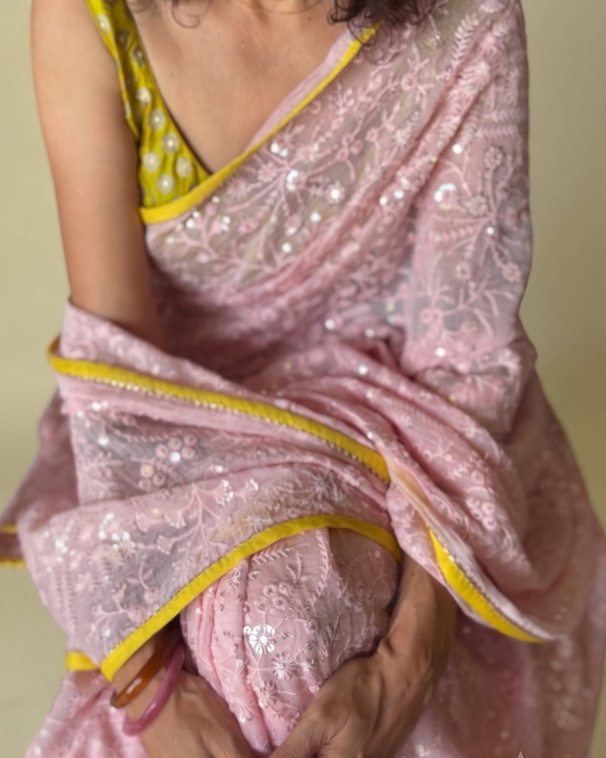 SITARA | Pale Pink Chanderi Silk Saree
