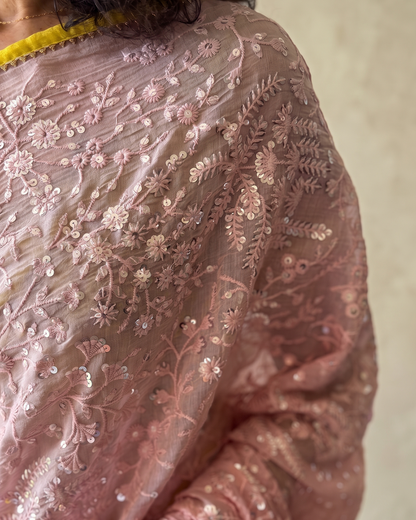 SITARA | Pale Pink Chanderi Silk Saree