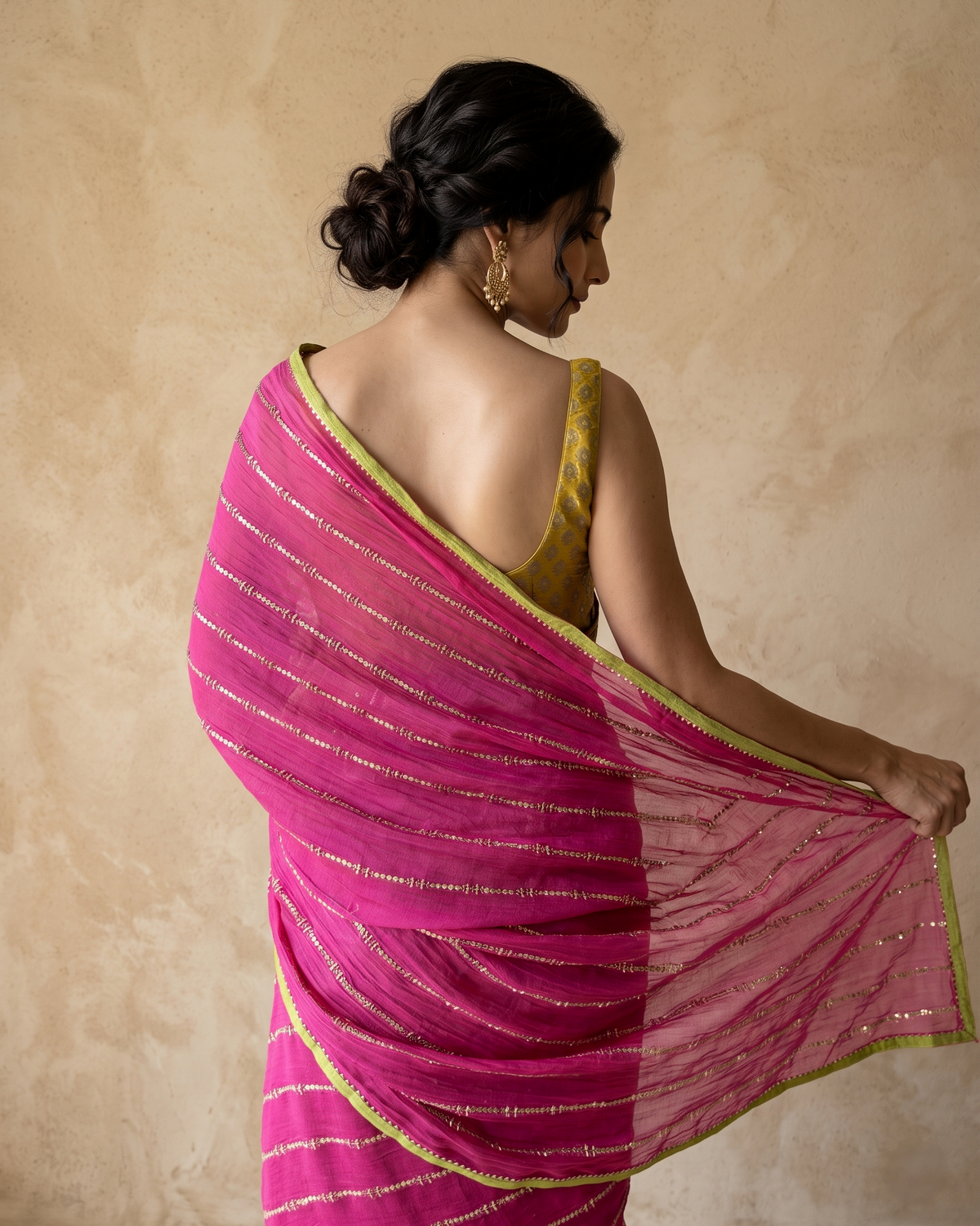 MAGENTA TRAILS | Chanderi Mul saree