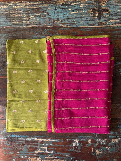 MAGENTA TRAILS | Chanderi Mul saree