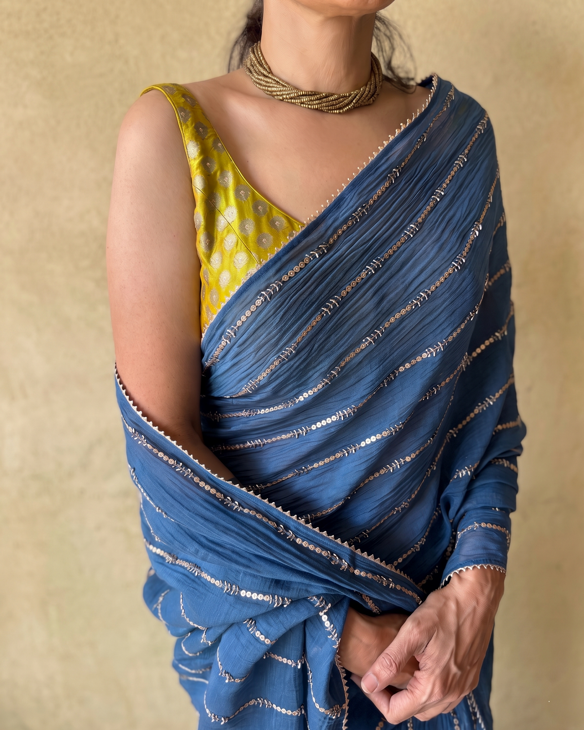 INTENSE TEAL TRAILS | Chanderi Mul Saree