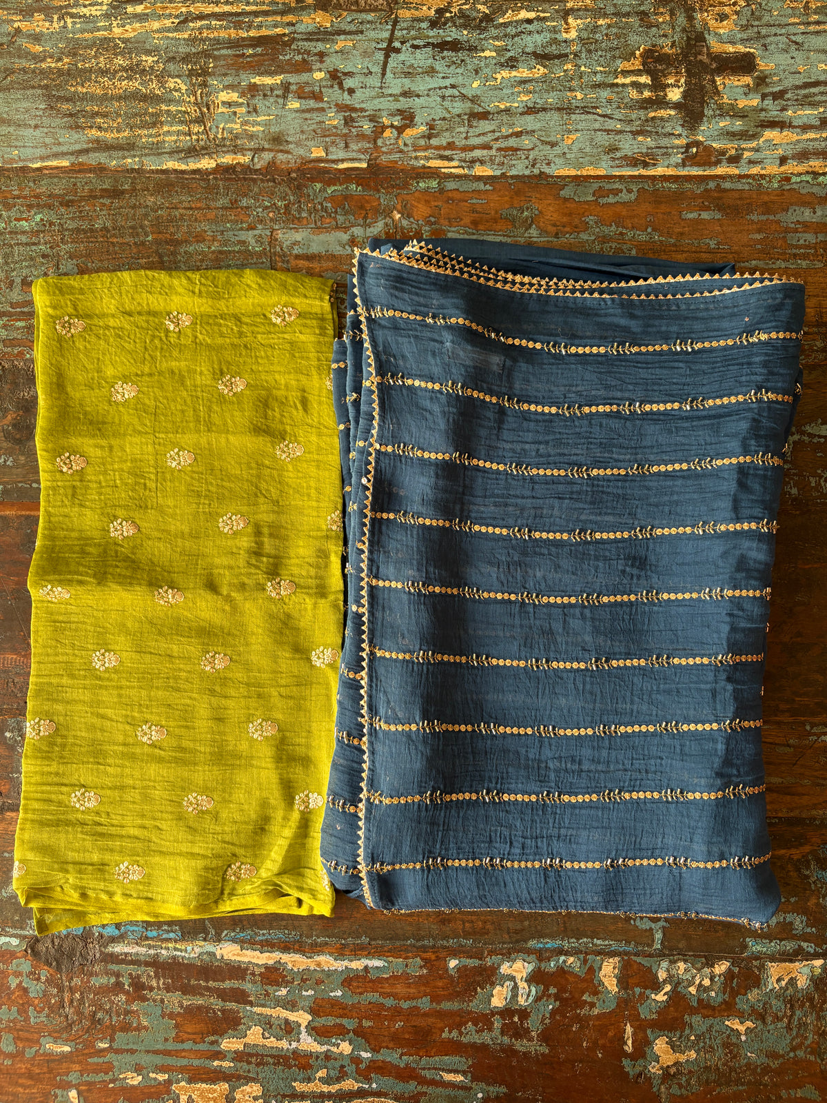INTENSE TEAL TRAILS | Chanderi Mul Saree
