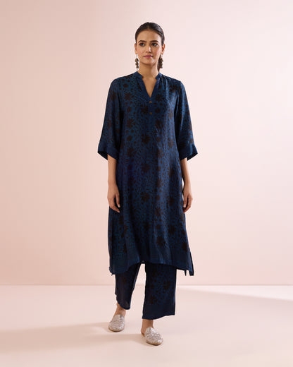INDIGO/ BLACK AJRAKH COORD SET