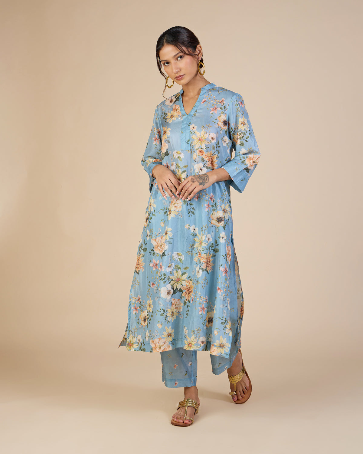 Blue Wildflower Co-Ord Set – Silk Route Collection