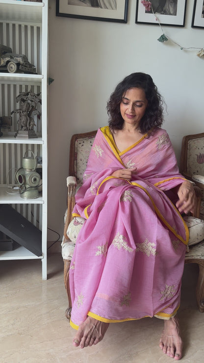 AMARYLLIS | Pink Chanderi Silk Saree