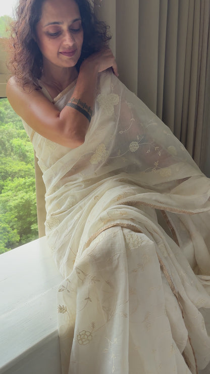 Camelia Chanderi Silk Saree