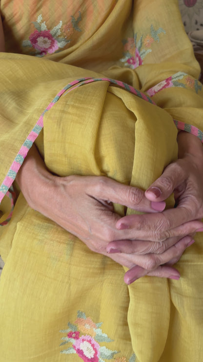 BRIAR ROSE — Gold Chanderi Silk Saree